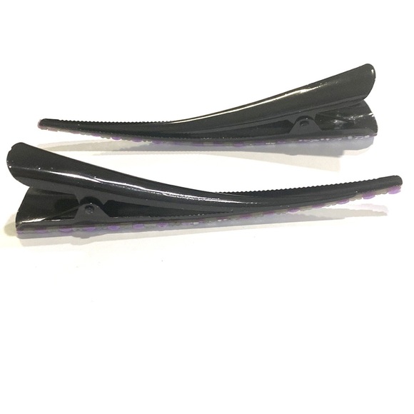 Updo Hair Clips Set Of 2 Shimmering Purple Squares - Picture 3 of 5